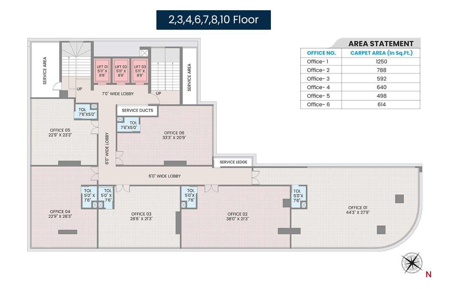 2,3,4,6,7,8,10 Floor Plan